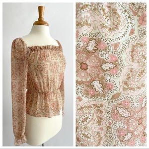 DONATED The Limited Silk Pink Paisley Blouse